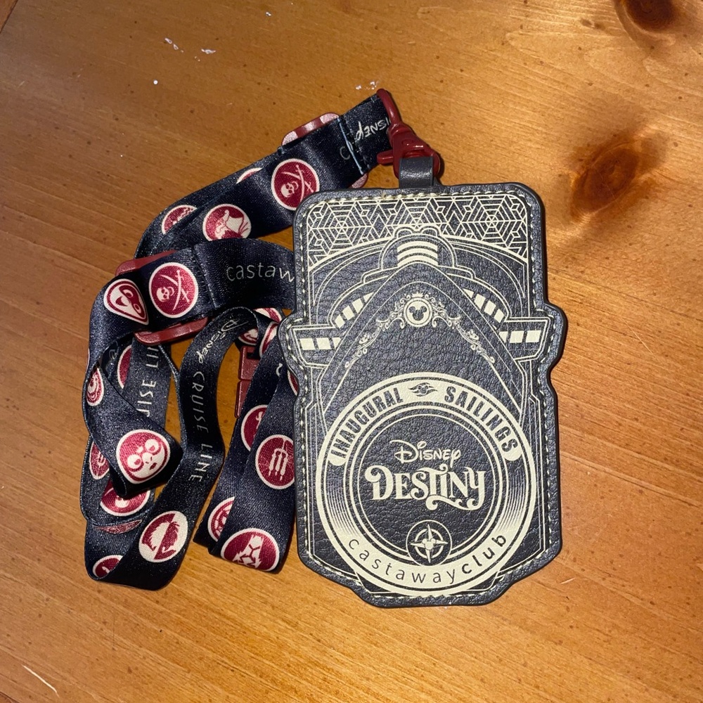 Disney Castaway Club Black and Gold Lanyard